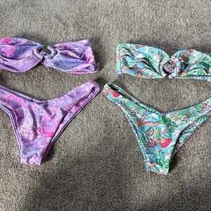 Women’s Floral & Paisley Bandeau Bikini Set - Multicolor